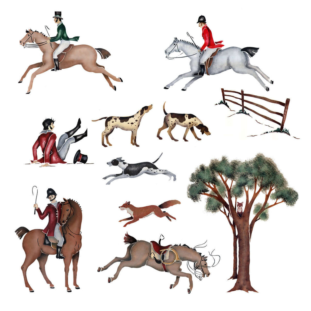 Fox Hunting Graphics Fox Hunting Collection Mural Stencils | Dee-Signs