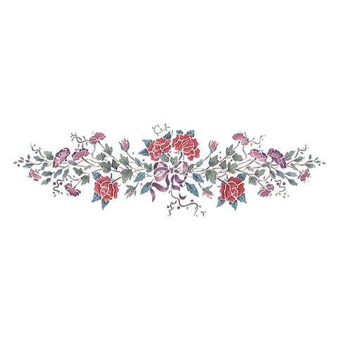 Victorian Rose Spray Wall Stencil by DeeSigns