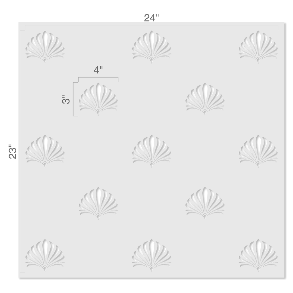 Wall Finish Shell Design Formal Shell Allover Pattern Wall Stencil by DeeSigns