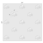 Formal Shell Allover Pattern Wall Stencil by DeeSigns - Dimensions