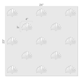 Formal Shell Allover Pattern Wall Stencil by DeeSigns - Dimensions