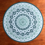 Shanti Mandala Stencil on a Mat