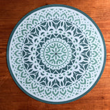 Shanti Mandala Stencil on a Mat