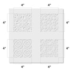 4" Tile Stencil Set (10 mil plastic) SKU #FS123 Sizing