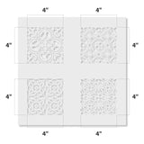 4" Tile Stencil Set (10 mil plastic) SKU #FS123 Sizing