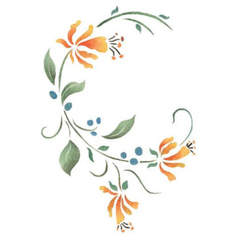 Honeysuckle Swirl Stencil