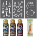 Christmas Greenery Gift Wrap Stencil Kit.