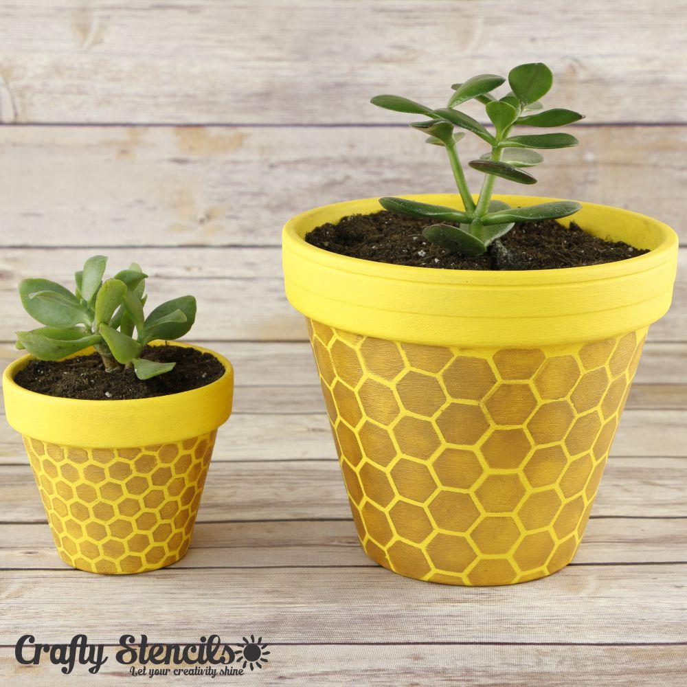 plant pot stencils Hex Mini Craft Stencil