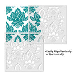 Olivia Contemporary Damask Allover Wall Stencil - Repeat