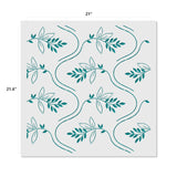 Wavy Leaves Allover Wall Stencil - Dimensions