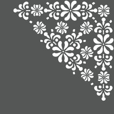 Antique Rosette Corner Wall Stencil