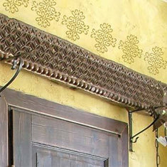 Wall painted with Medieval Medallion Accent Stencil