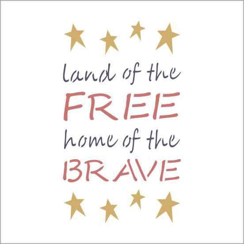 Land Of The Free Wall Stencil