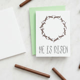 Lenten Symbols Wall Stencil On Post Card applied to an Easter Greeting card