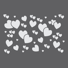 Hearts Confetti Wall Stencil