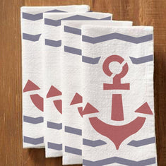 Anchor Stencil stenciled on Napkins