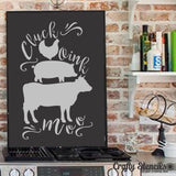 Cluck Moo Oink Craft Stencil