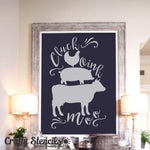 Cluck Moo Oink Craft Stencil