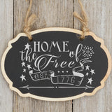 Home of the Free Stencil on Chalkboard