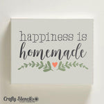 Happiness is Homemade Craft Stencil On Canvas