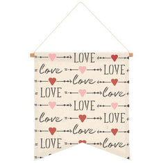 Love and Arrows Valentines Wall Stencil On Banner