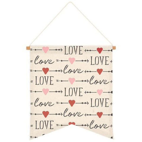 Love and Arrows Valentines Wall Stencil On Banner