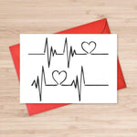 Heart Cardiogram Stencil