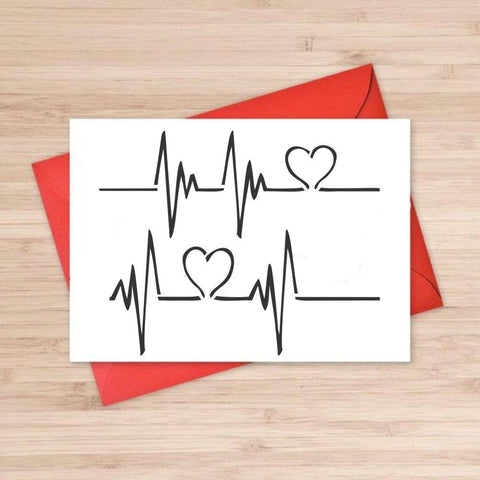 Heart Cardiogram Stencil