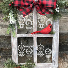 Vintage Ornaments Window Stencil