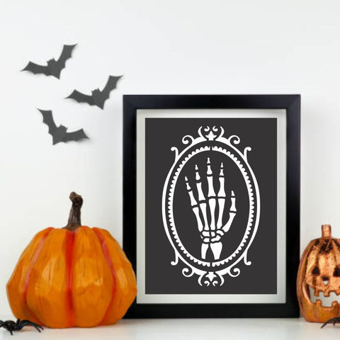 Halloween Skeleton Hand Stencil