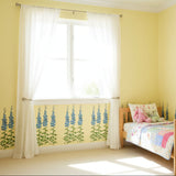 Delphinium Stencil painted onto a little girl's bedroom