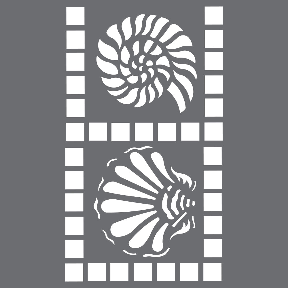 Shell Tiles Border and Long Format Stencils