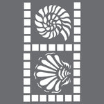 Shell Tiles Border Wall Stencil