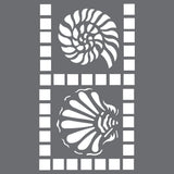 Shell Tiles Border Wall Stencil