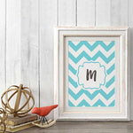 Chevron Monogram Wall Stencil