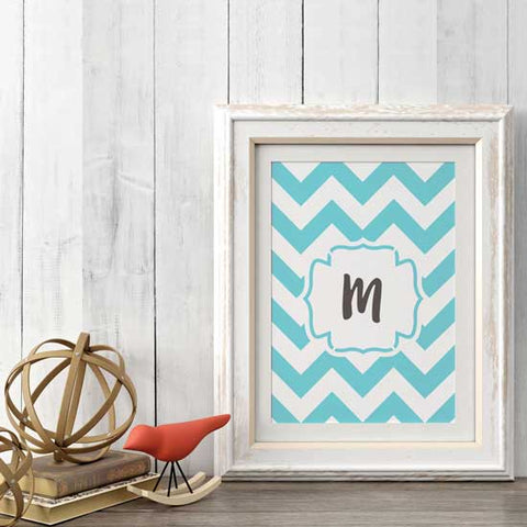 Chevron Monogram Wall Stencil