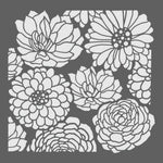 Flowers Zinnia Daisy Peony Bouquet Stencil