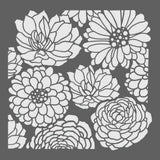 Flowers Zinnia Daisy Peony Bouquet Stencil