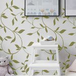 farmhouse leaf scroll wall stencil