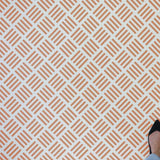 Linje wall stencil painted on floor stencils