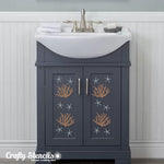 Coral Craft Stencil On Sink