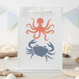 Sea Creatures 1 Stencil painted onto goody bags for a beach themed party