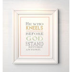 He Who Kneels Craft Stencil Framed