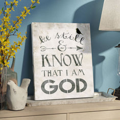 Be Still and Know that I am God Stencil Painted on Canvas