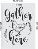Gather Here Farmhouse Wall Stencil
