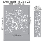 Birds and Branches Stencil Small Sheet