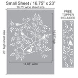 Birds and Branches Stencil Small Sheet