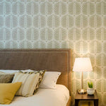 Palm Fronds Stencil In Bedroom