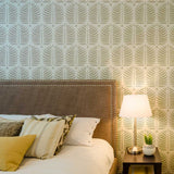 Palm Fronds Stencil In Bedroom
