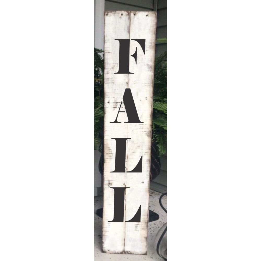 Fall Vertical Porch Sign Stencil | Oak Lane Studio